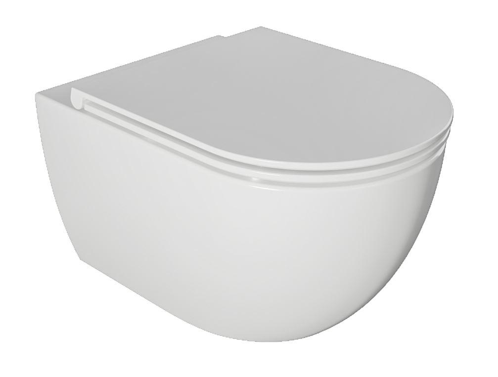 KIELLE Oudee závesné WC s doskou SoftClose, Rimless, biela (30102001)